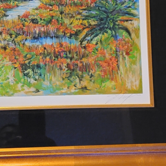 YUVAL WOLFSON GALLERY PIECE SERIGRAPH AUTUMN REFLECTIONS SIGNED 21X30" FRAMED - Picture 7 of 8